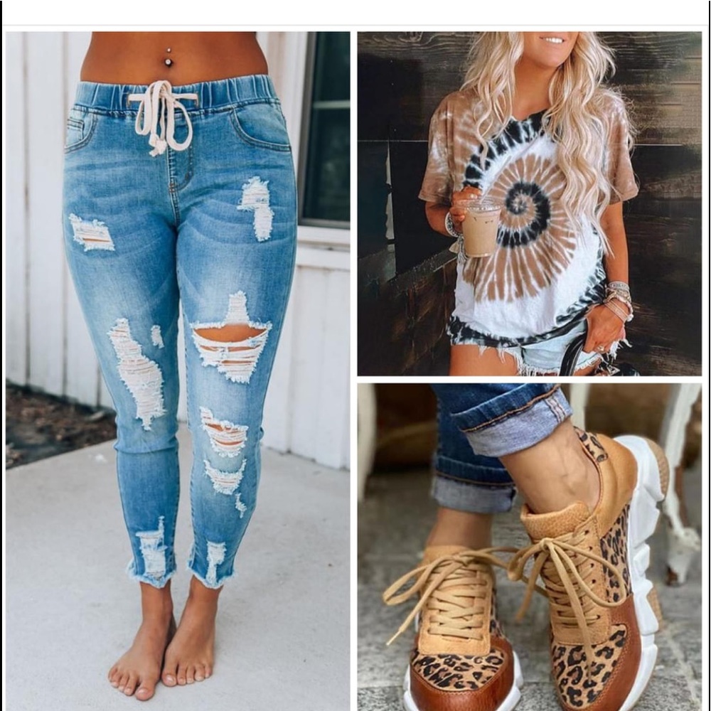 Elastic waist jeans